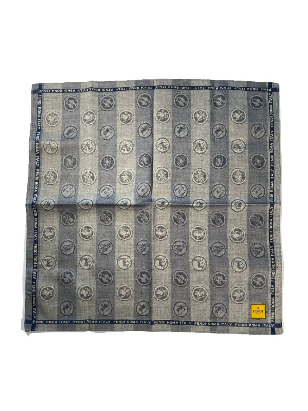 NWT Fendi Cotton Scarf – Astrology Medallion Print – Roma Italy